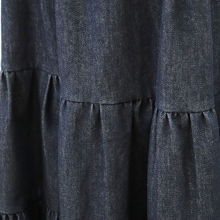 美品】Chloe クロエ スカート ティアード デニム ギャザー Aライン  