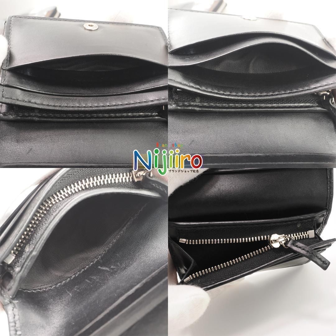 極美品】グッチ GUCCI シマ GG 折り財布 黒 ブラック 1608 極美品】グッチ GUCCI シマ GG 折り財布 黒 ブラック 1608