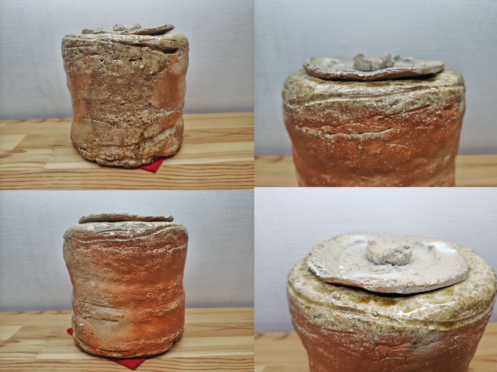 逢絢亭】茶道具 水指 信楽焼 銘「吉野川」立花大亀書付 杉本貞光