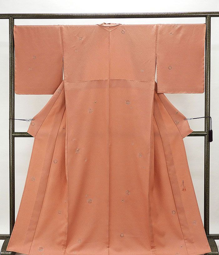 単衣 小紋 新品 仕立て上がり 正絹 染色作家 浅井青仁作 身丈166cm 裄