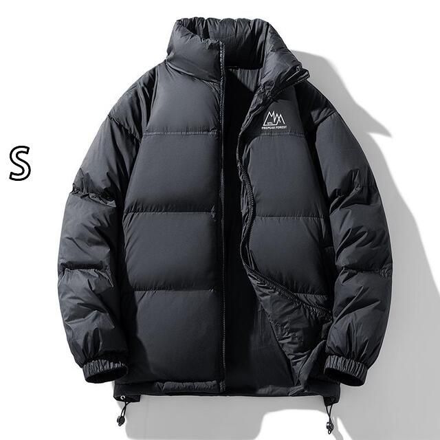 S メンズ ファッション 服 男性用 オシャレ シンプル 大人 かっこいい ストリート スタンドカラー ダウン ジャケット ゆったり カジュアル 厚手 ホワイト ダックダウン パファー ジャケット
