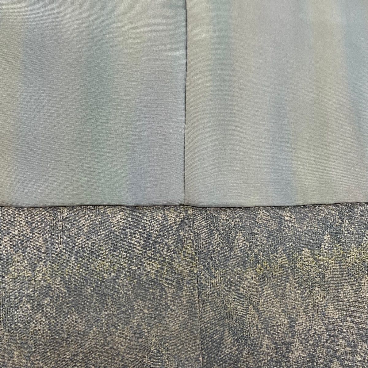 道行 身丈100cm 裄丈64cm M 和装コート 角衿 樹木 灰緑 正絹 美品 名品  