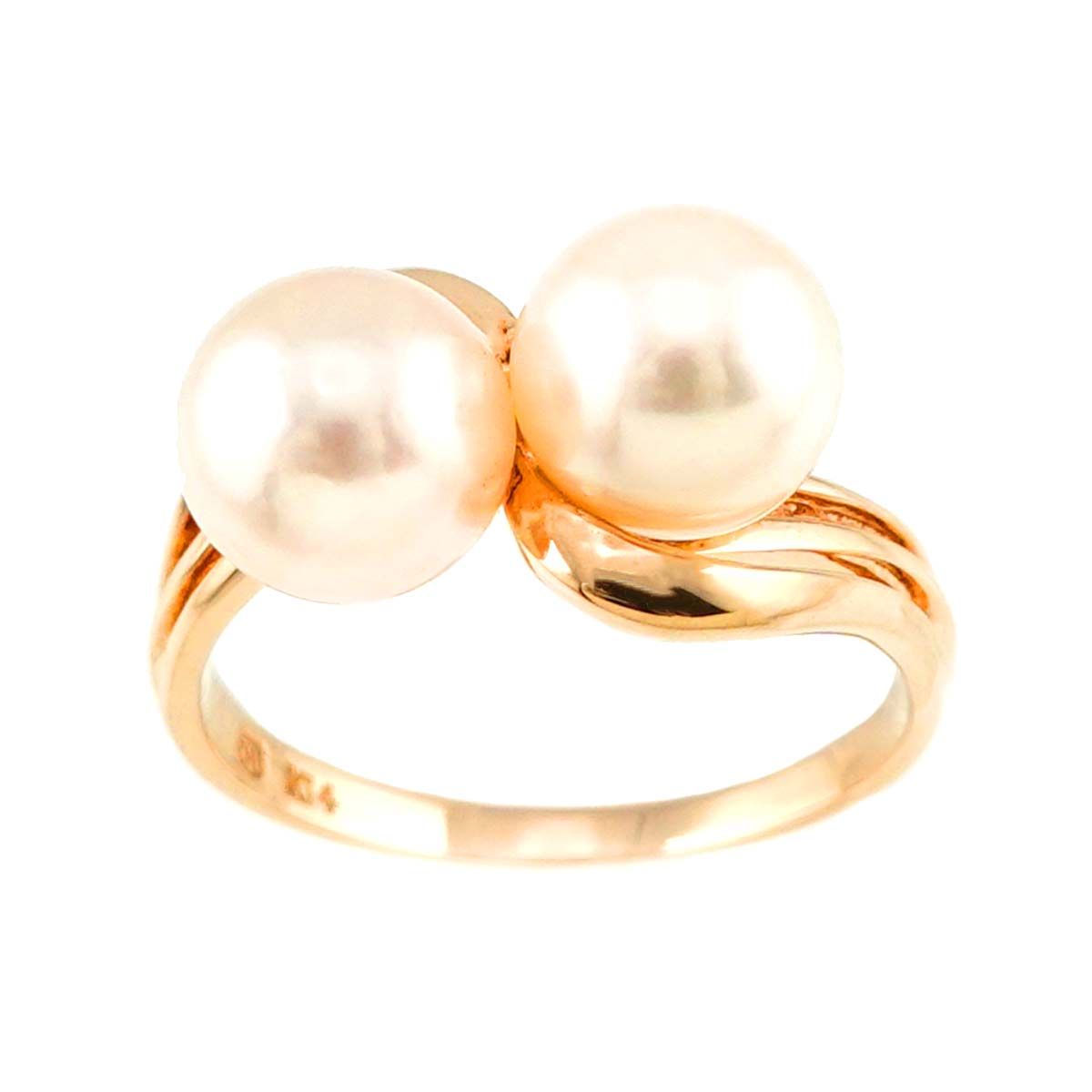 【特別送料無料！】 アコヤ真珠 MIKIMOTO ミキモト 7.4mm PG K14 リング 11.5号 アクセサリー