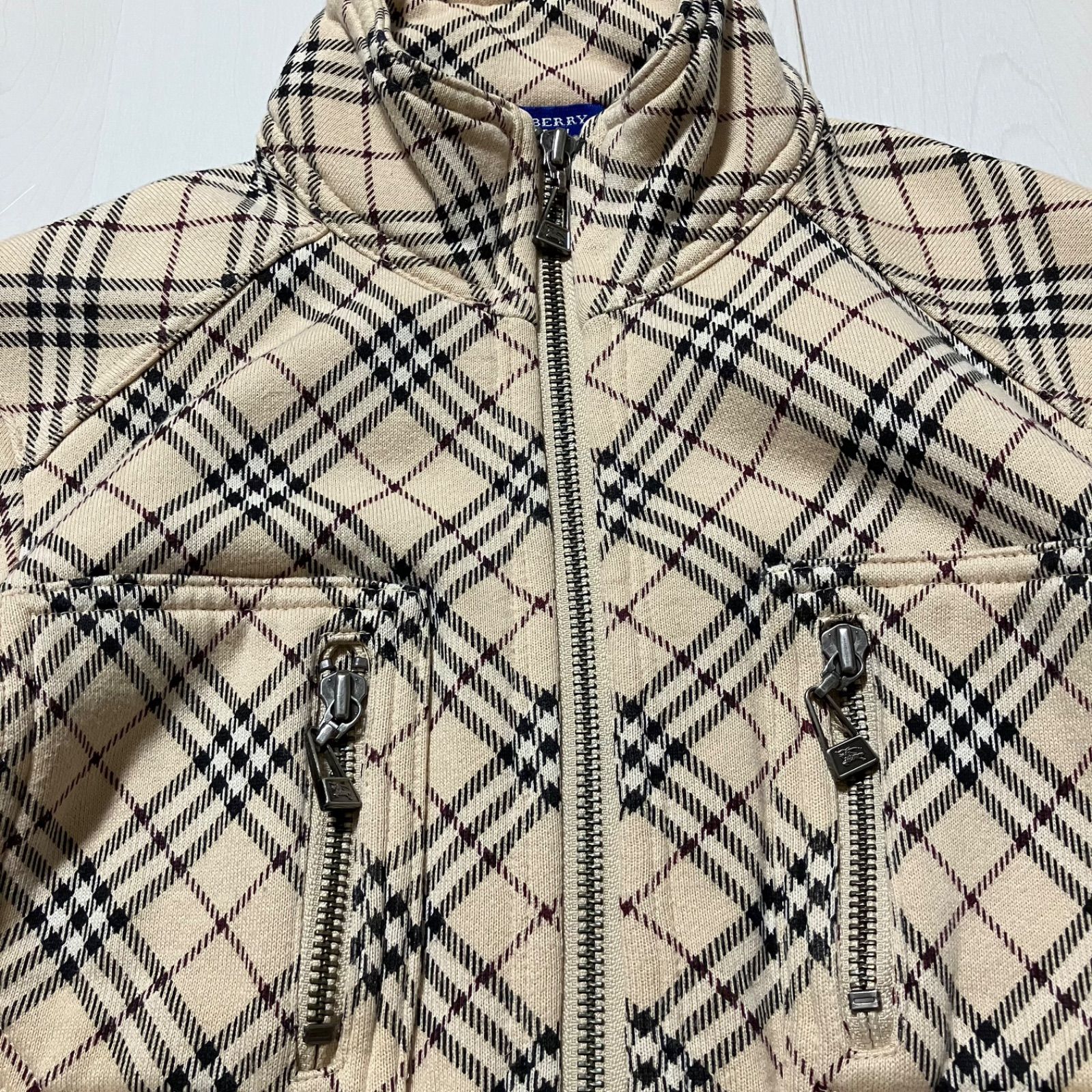 バーバリーチェック柄ジップアップジャケット Burberry チェック柄 ジップアップジャケット 38
