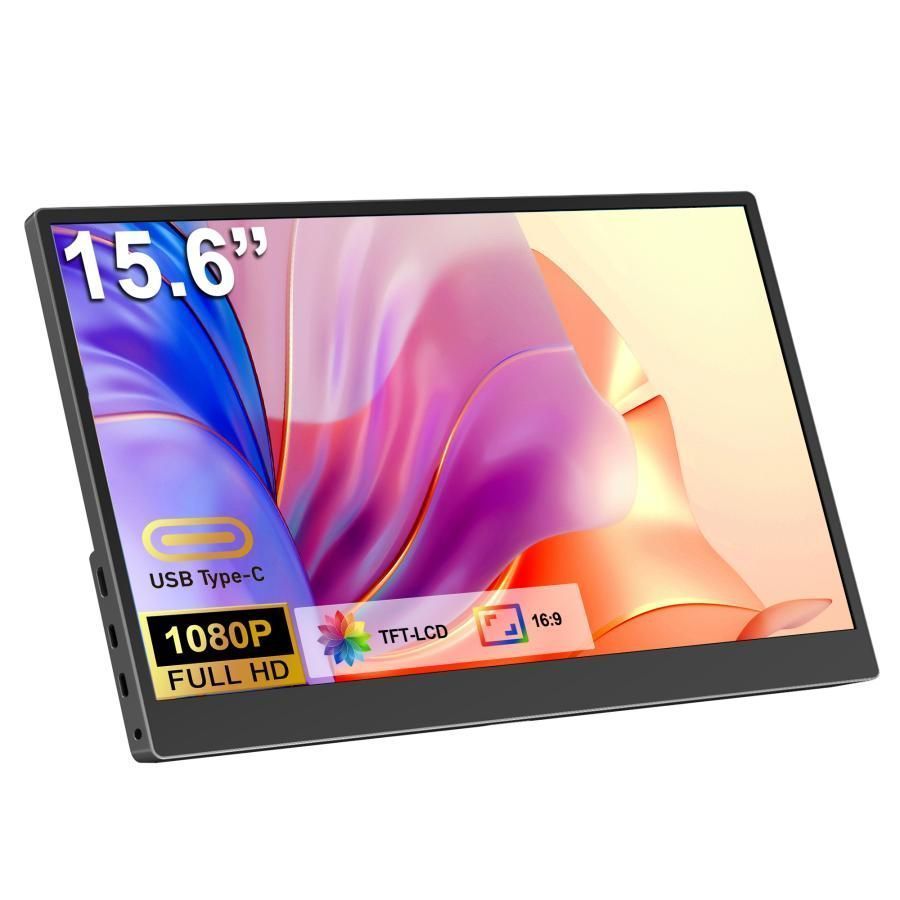 モバイル モニター ポータブルサブ ゲームモニター ディスプレイ 安い 15.6インチ IPS液晶パネル 薄い軽量 1920x1080FHD スピーカー内