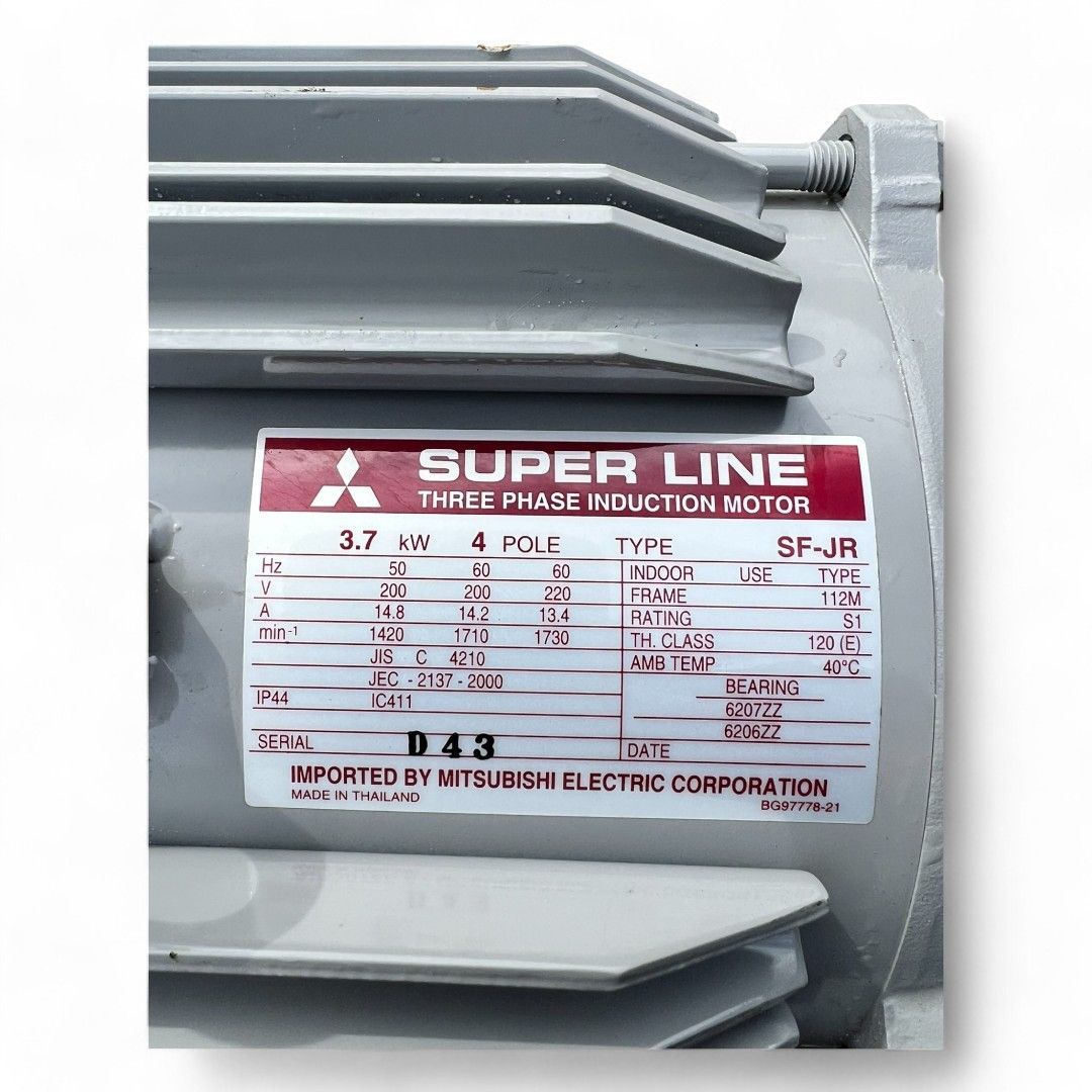 三菱電機 SUPER LINE 三相誘導モーター 3.7kW 4極 SF-JR型 - メルカリ