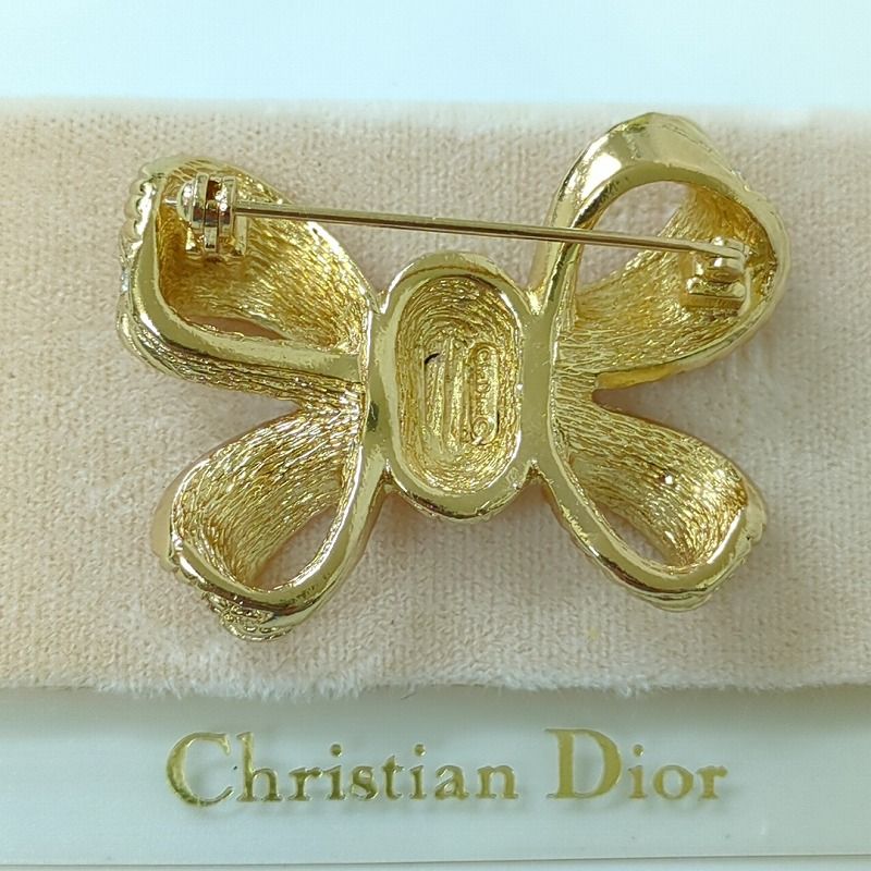 Christian Dior ディオール リボンモチーフ ゴールド ブローチ クリスチャンディオール ブローチ リボンモチーフ ロープ