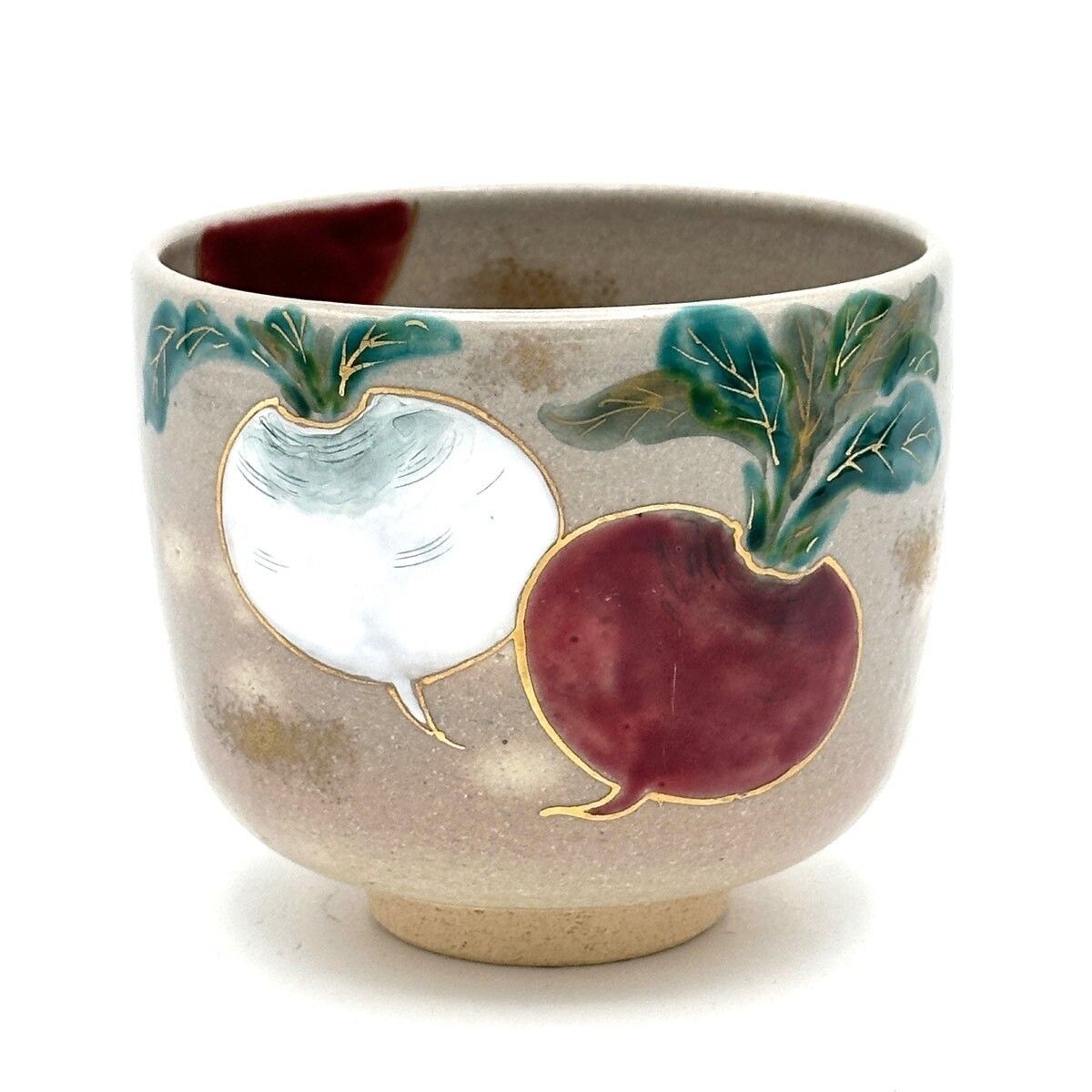 八木海峰作 京焼 手描き抹茶茶碗 カブ