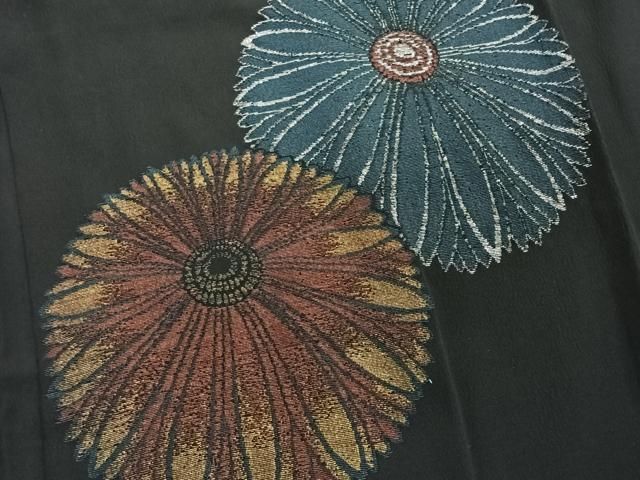 平和屋着物＃長羽織 紋付き 黄金色 正絹 逸品 CAAV5732id