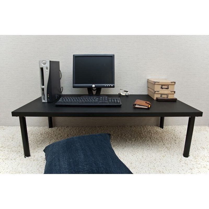 インテリア小物 フリーローテーブル 120x60 BK/WH