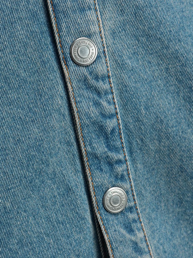 AMI PARIS (アミパリス) 胸ロゴ フルボタン デニム オーバー