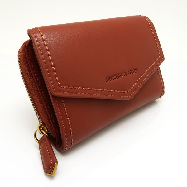 CHARLES&KEITH チャールズアンドキース 3つ折り財布 ステッチ