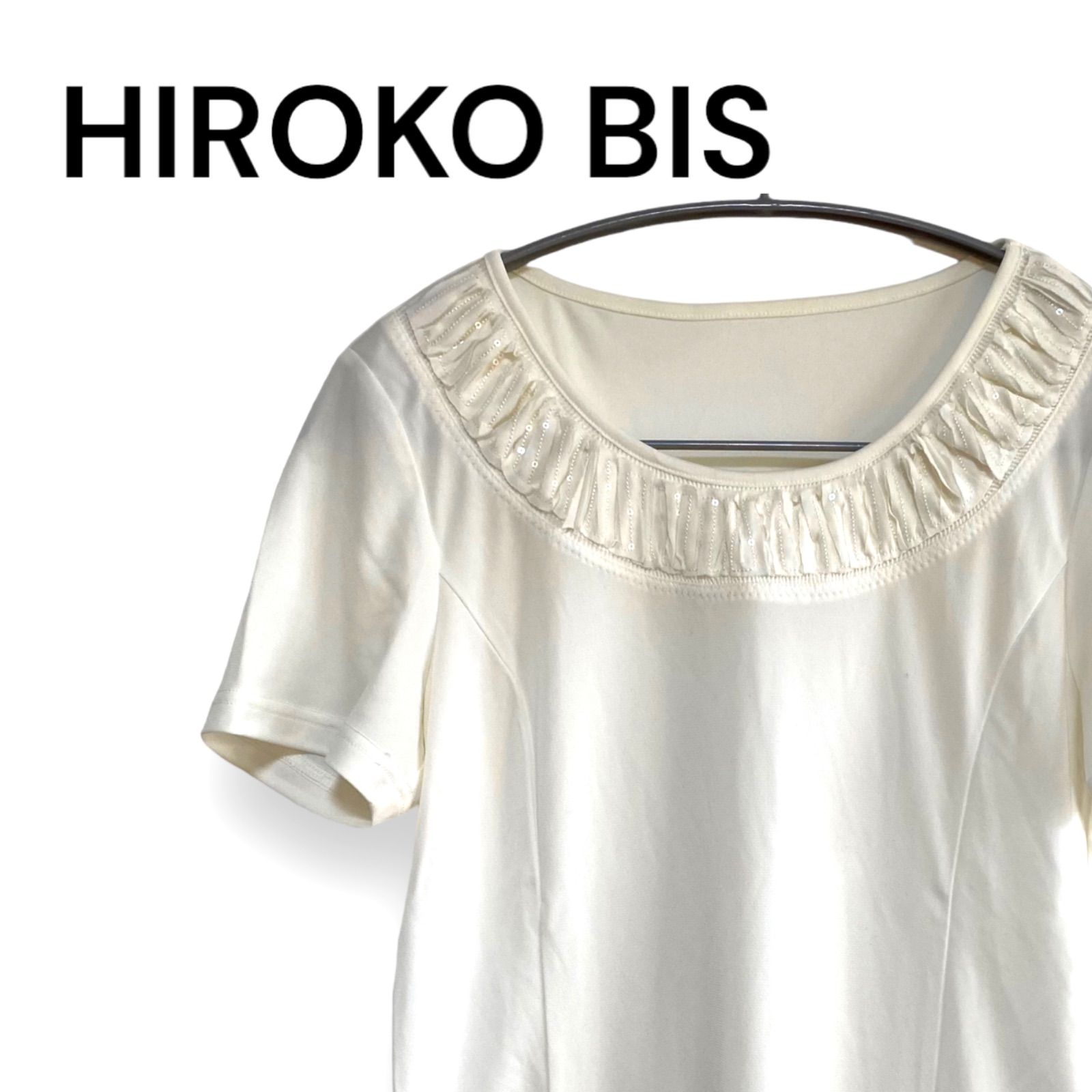 HIROKO BIS ヒロコビス 半袖 ビジュートップス クルーネック