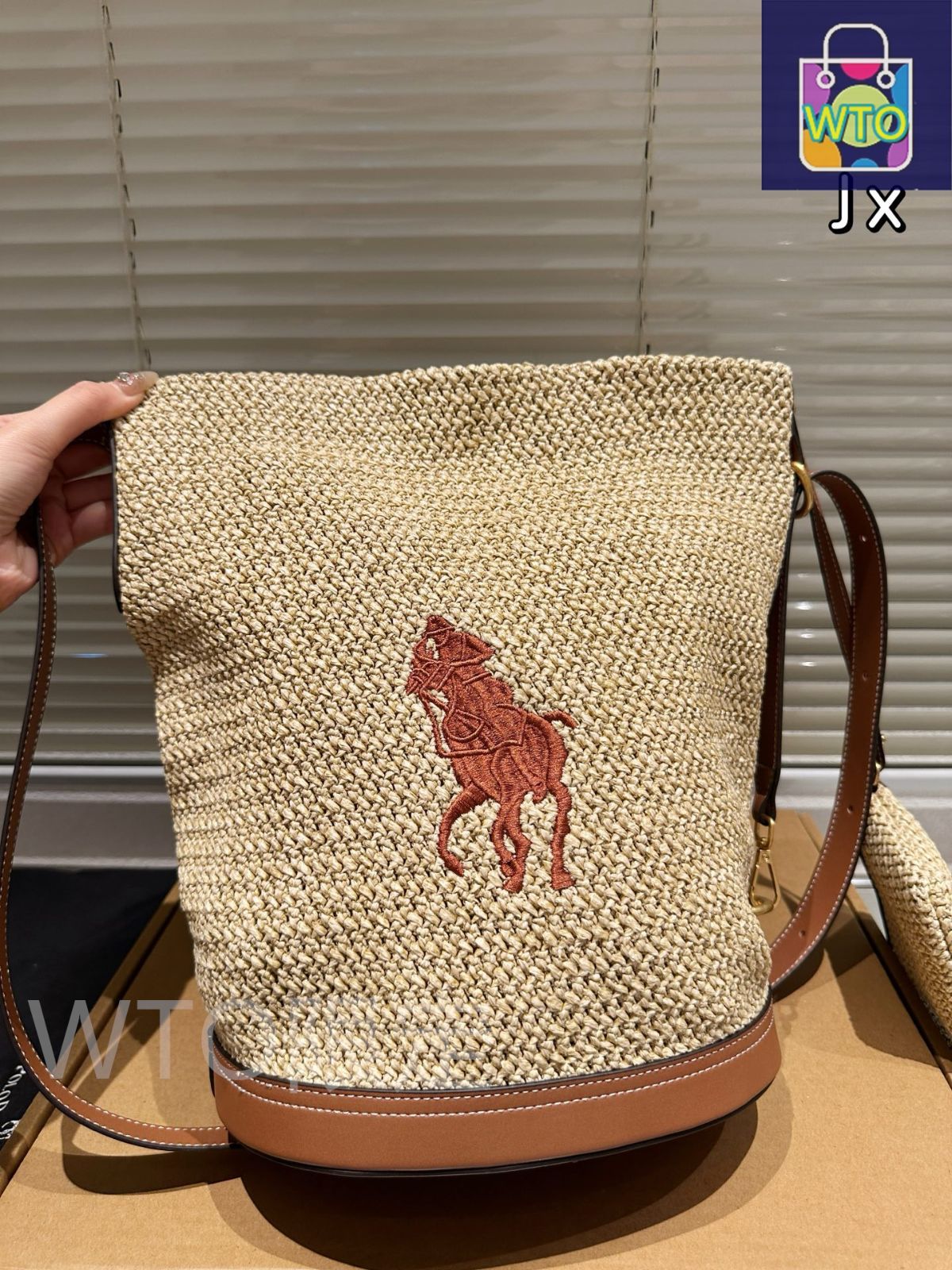 【新品未使用】Lauren Ralph Lauren ラフィアバッグ 今日WTO】Ralph Lauren ラルフローレン 新作 ラフィアバッグ 大
