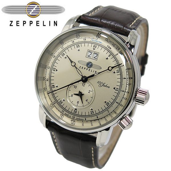 【限定品】ツェッペリン ZEPPELIN 100周年 記念モデル LZ1 クオーツ メンズ 腕時計 7640-1 アイボリー