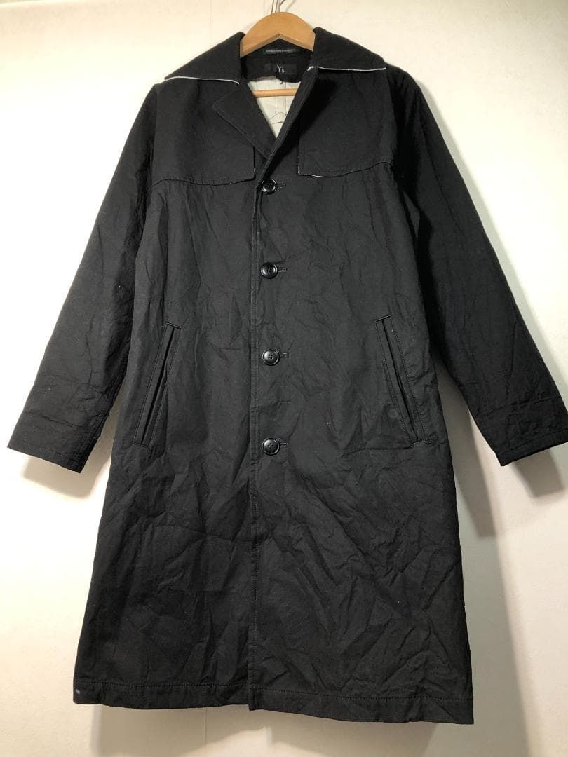 070107 Y s ワッシャー加工 ダブルガンパッチコート 1 ワイズ コート ジャケット メンズ レディース yohji yamamoto ヨウジヤマモト YY-C08-008
