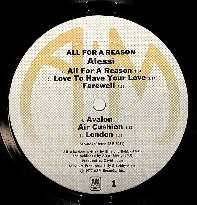 LP1枚 / アレッシー・ブラザーズ(ALESSI) / All For A Reason