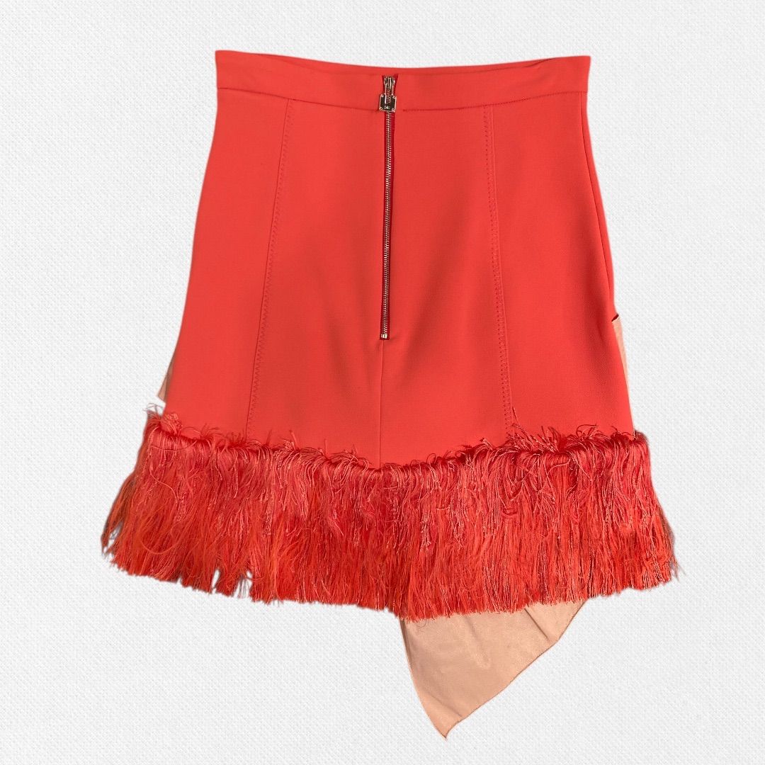 エリザベッタ ELISABETTA FRANCHI ミニスカート 38サイズ レッド レディーススカート イタリア製