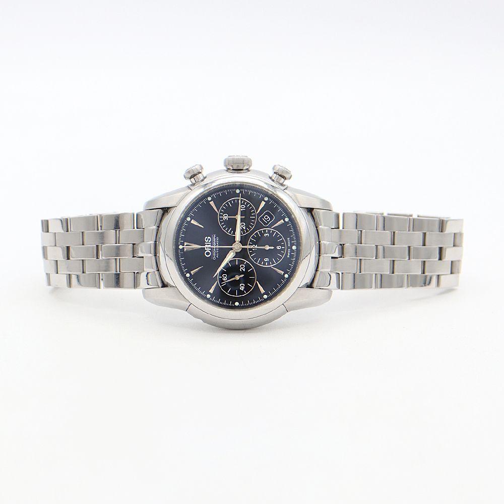 内部点検済 ORIS オリス アートリエ クロノグラフ 7547 デイト 30m防水  