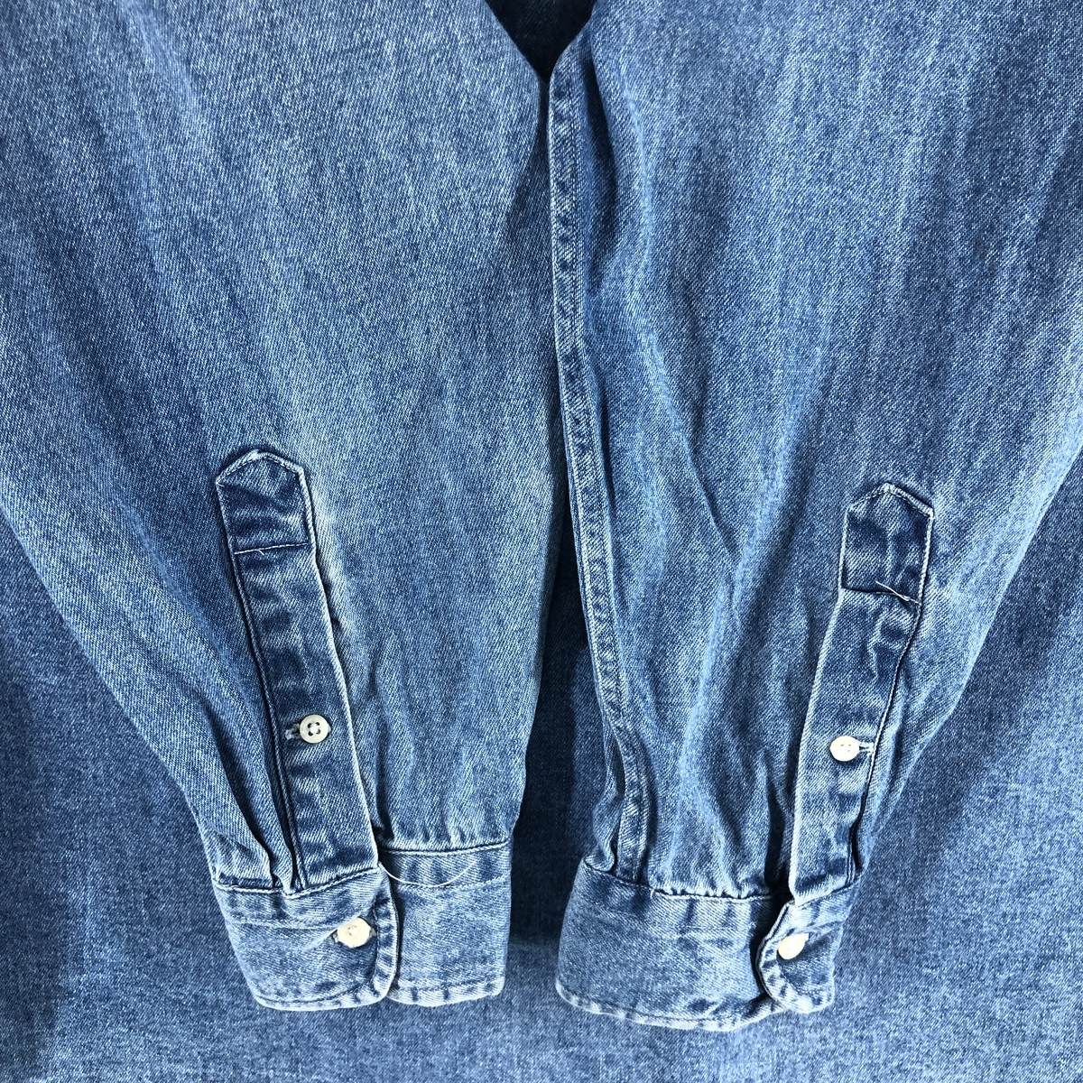 長袖 ボタンダウンデニムシャツ