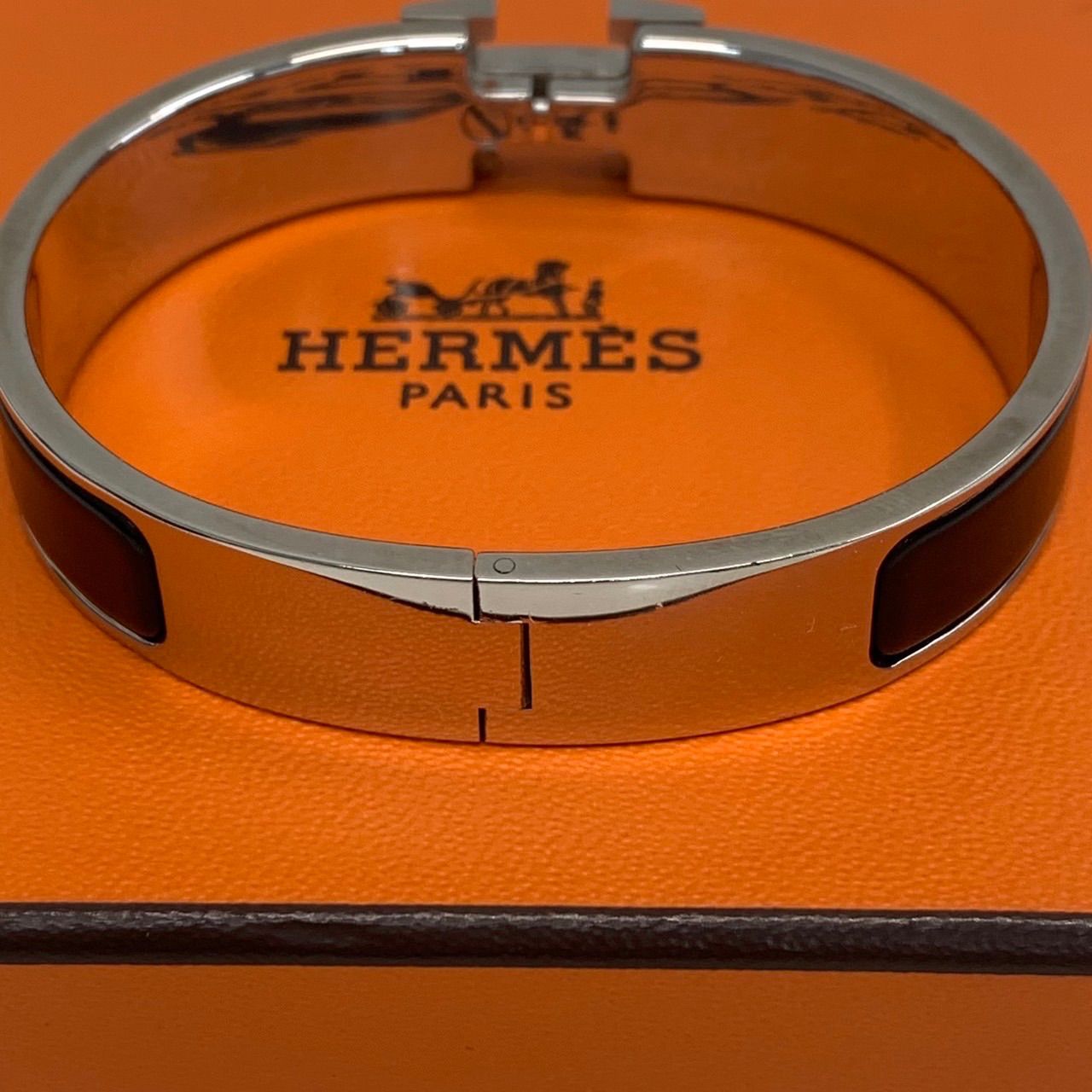 エルメスHERMES エルメス クリッククラックH バングル ブラック