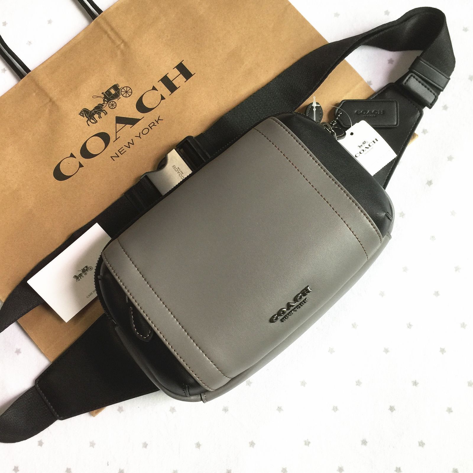 セール中】COACH コーチバッグ F37594 グレー×ブラック グラハム