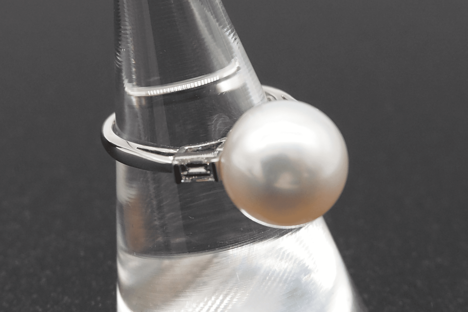 【中古】MIKIMOTO ミキモト パール リング 指輪 真珠 11.5mm ダイヤモンド バゲットカット 0.29ct プラチナ PT950 #12