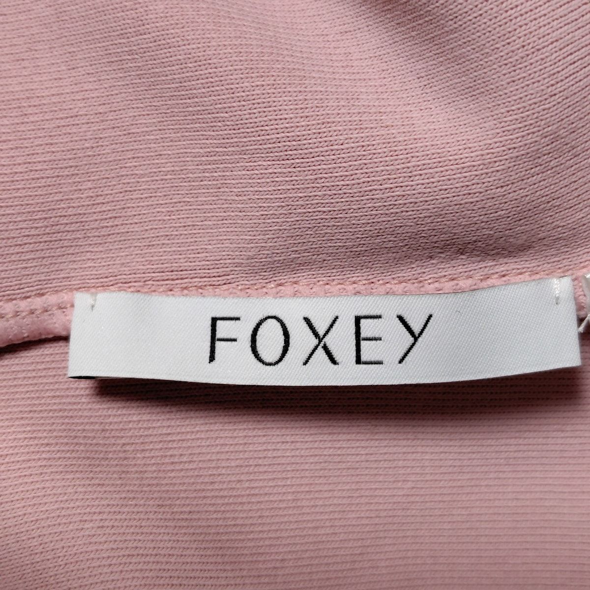  FOXEY フォクシー 七分袖セーター サイズ38 M レディース - 37469 ライトピンク Vネック 五分袖 七分袖 ニット セーター