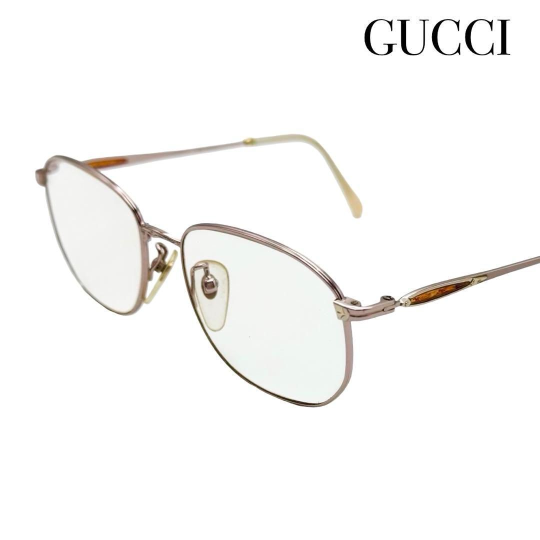 GUCCI グッチ GG-3508 オーバル メタルフレーム 度入り 眼鏡 メガネ めがね ピンクゴールド レディース