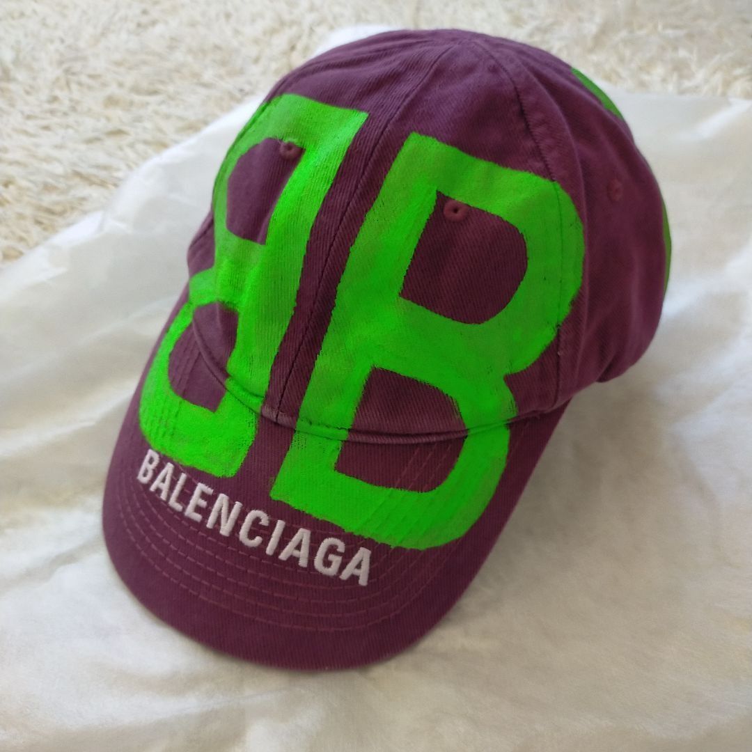BALENCIAGA スプレーキャップ パープル&グリーン バレンシアガ