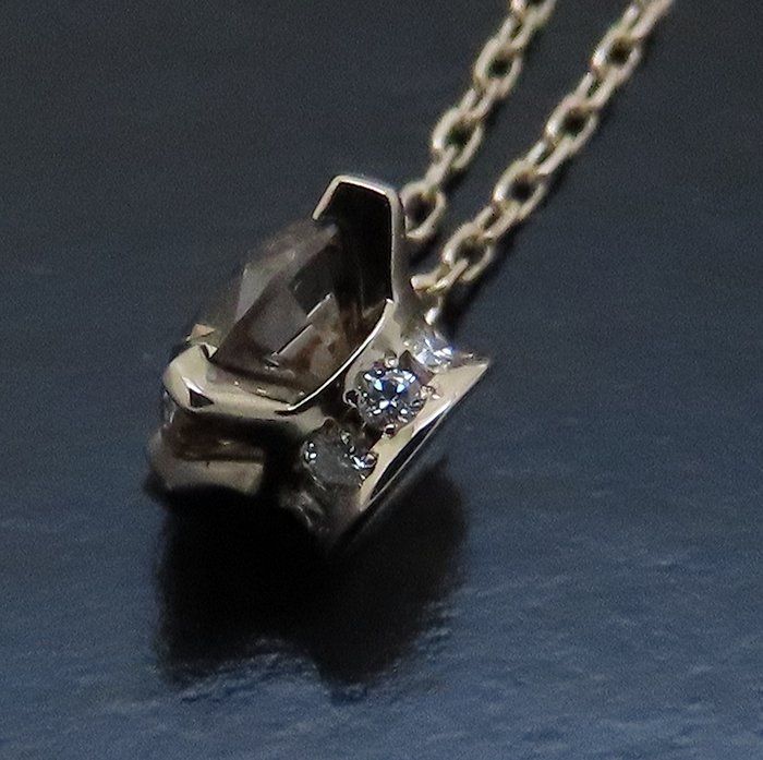 Kashikey カシケイ ソリティア ネックレス 一粒ブラウンダイヤモンド  