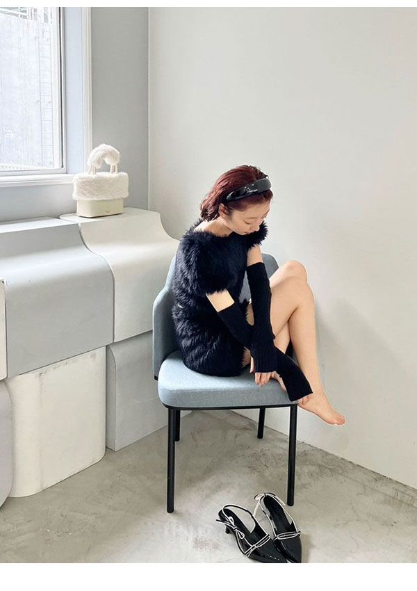 25秋冬 フェザーヤーンミニスカート