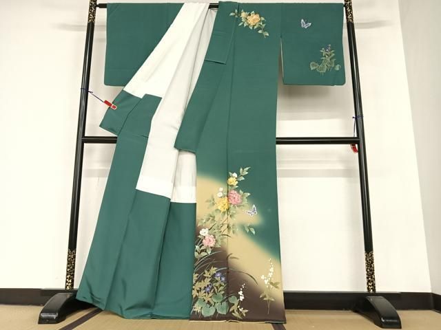 平和屋着物○染色作家 斉藤三才 訪問着 舞蝶文 金彩 正絹 逸品
