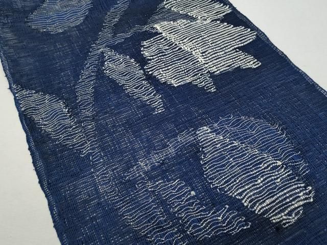 平和屋着物＊夏物 九寸名古屋帯 杜若 カキツバタ 銀糸 正絹 逸品