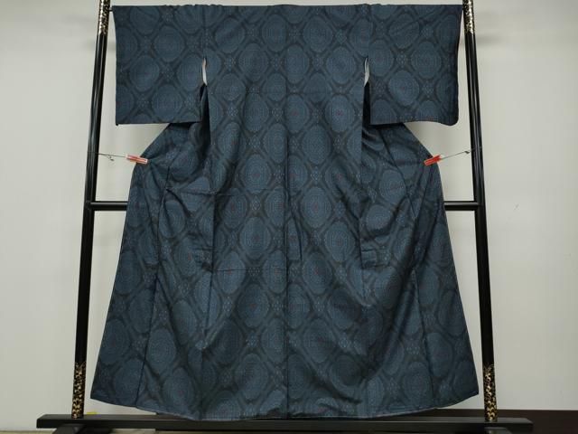 平和屋着物 本場大島紬 割込絣 菱吉祥花文 正絹 CAAY4817ut