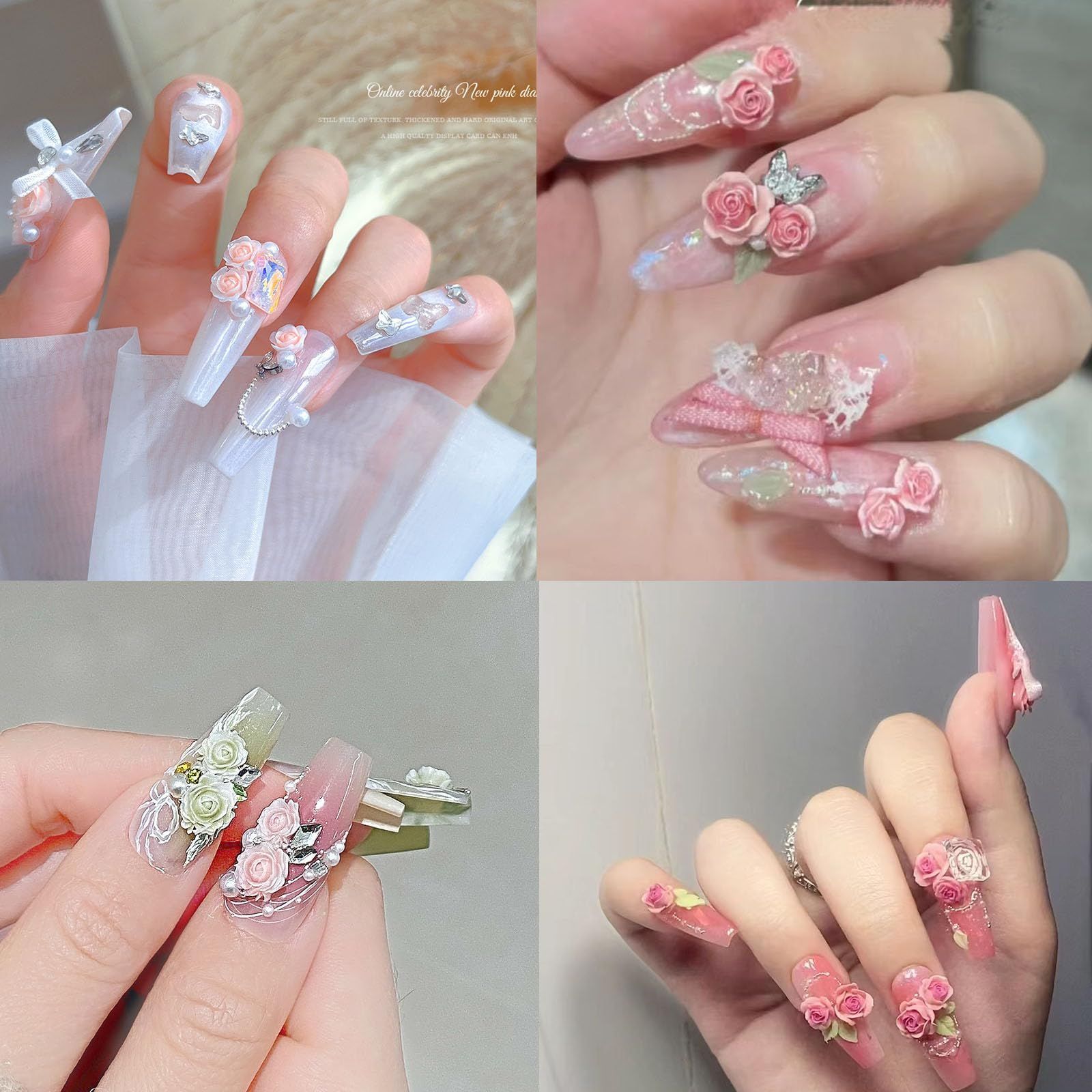 バラ 薔薇 ローズ ネイルパーツ ウエディングネイル デコ★オーダー専用★ ピンク ローズ ネイル パーツ レジン プラ デコ アート 薔薇