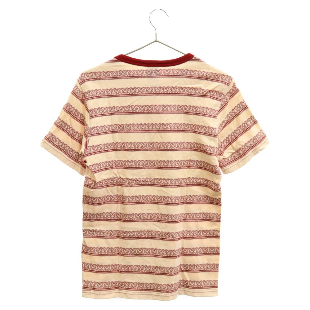 NUMBER (N)INE (ナンバーナイン) 本人期 ハートボーダー柄 半袖Tシャツ レッド