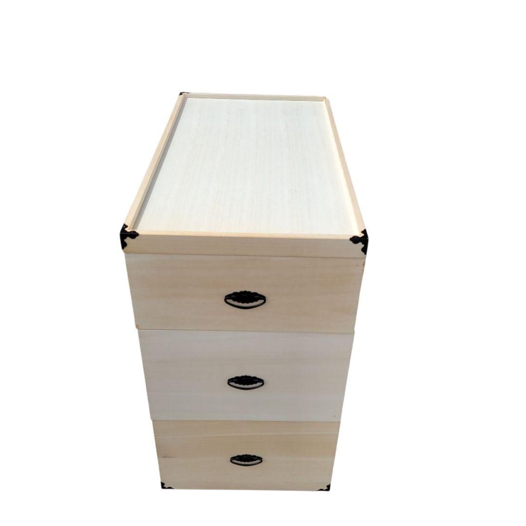 総桐ケース 3段 キャスター付き 桐タンス 総桐雛人形ケース