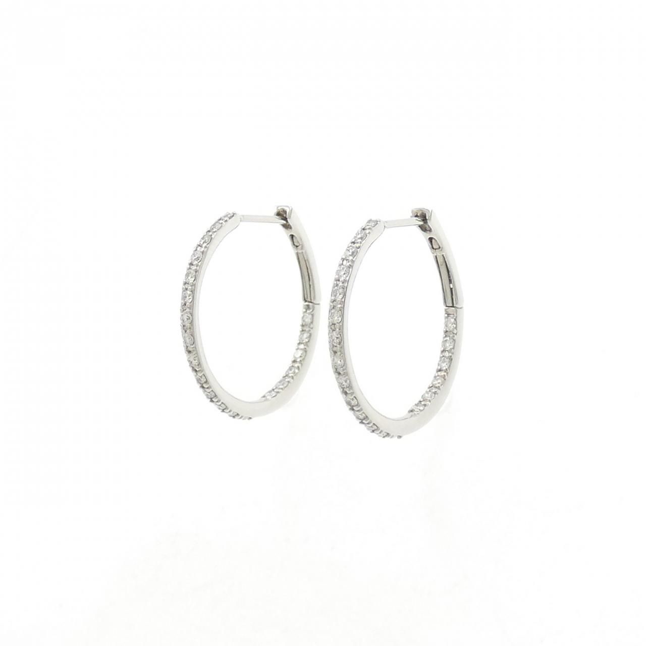 PT900 フープ ダイヤモンド ピアス 0.40CT - メルカリ 