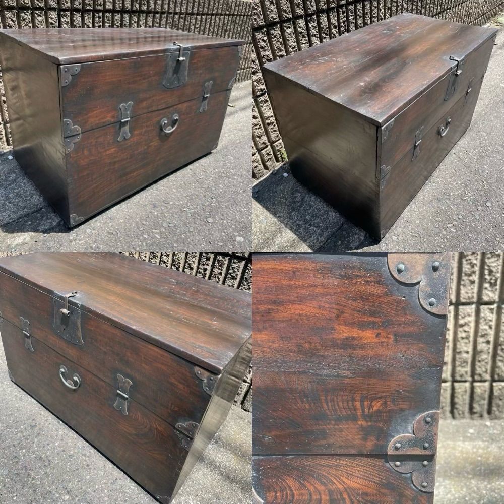 李朝家具 朝鮮箪笥 時代箪笥 バンダジ 骨董 あき様専用】李朝箪笥 バンダジ 骨董 アンティーク 李朝家具 バンダジ