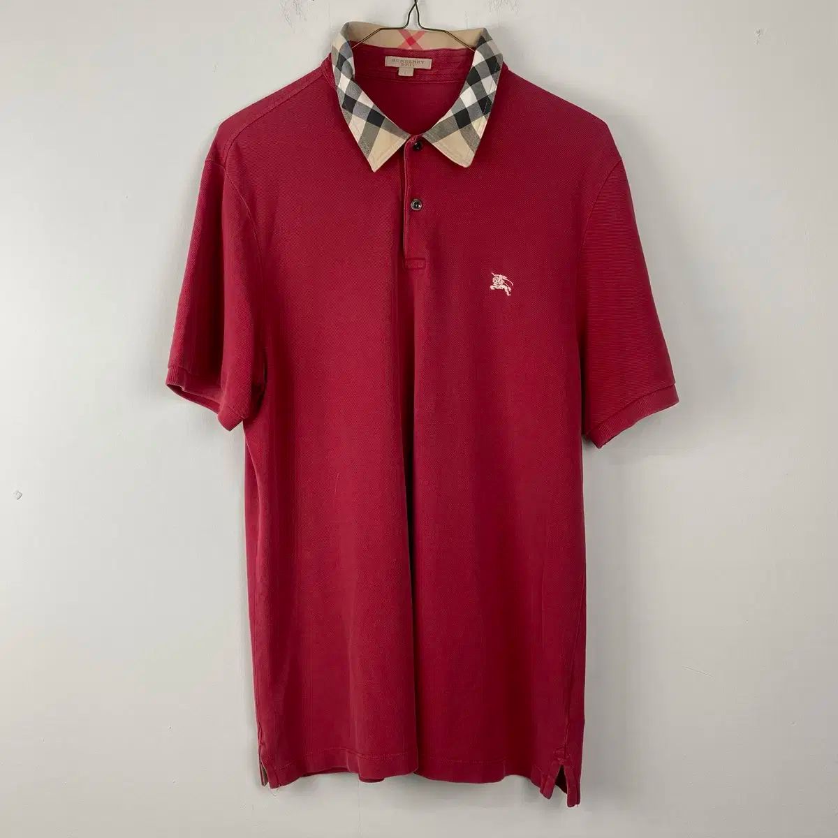新品バーバリーBURBERRYGOLFレッド ポロシャツ 半袖 チェック柄襟3枚 BURBERRY - 新品バーバリーBURBERRYGOLFレッド ポロシャツ 半袖