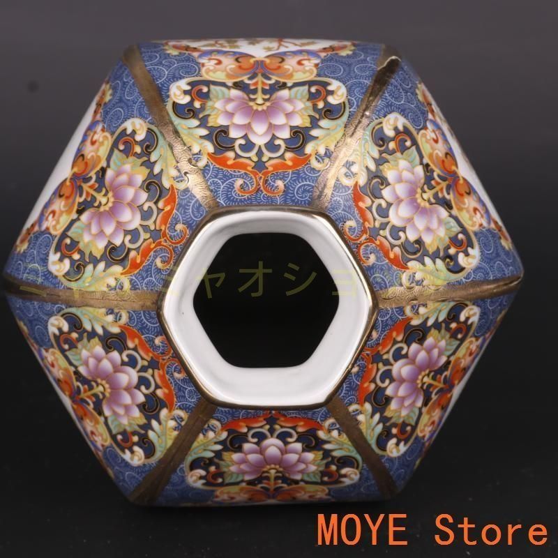 清乾隆蒔金琺瑯彩花鳥紋花瓶 景徳鎮 陶磁器 装飾品 現代工芸品 美術品 置物 清乾隆蒔金琺瑯彩花鳥六方梅瓶 景徳鎮 陶磁器 装飾品 工芸品