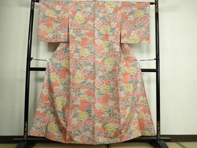 平和屋着物▽上質な紬 単衣 薔薇 正絹 逸品 DAAV9533sf - メルカリ 