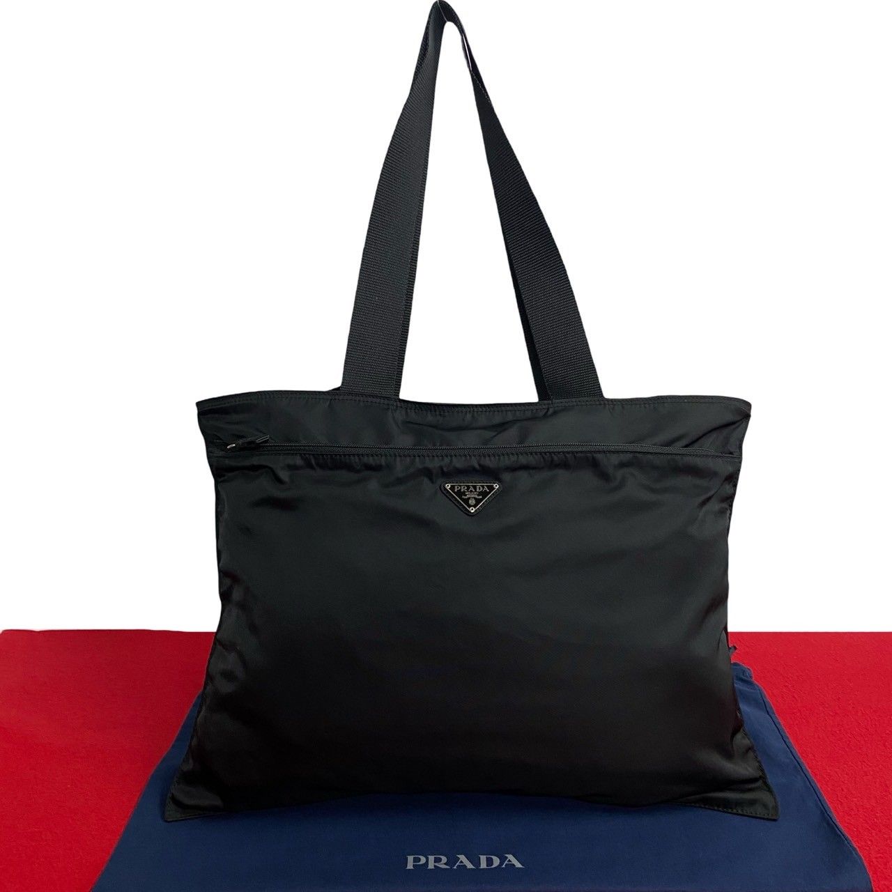極 美品 PRADA プラダ 三角ロゴ 金具 ナイロン トートバッグ 極 美品 PRADA プラダ 三角ロゴ 金具 ナイロン トートバッグ