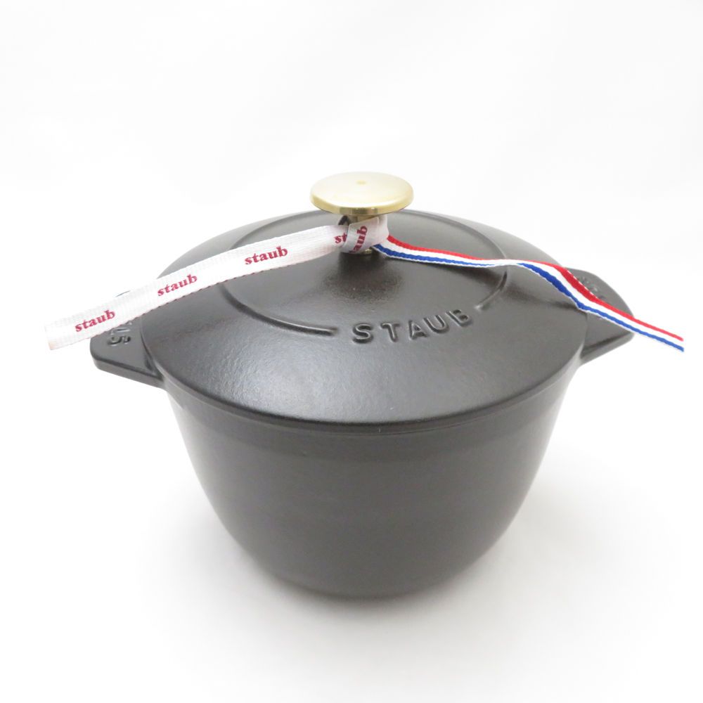 STAUB de GOHAN ストウブ ごはん 鋳鉄 両手鍋 16㎝ ブラック 未使用 STAUB ストウブ ラ ココット de GOHAN 両手鍋 鋳物