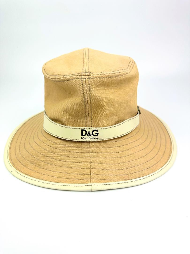 ドルガバ　DOLCE\u0026GABBANA ハット　帽子　サイズS ベージュ系　カーフ
