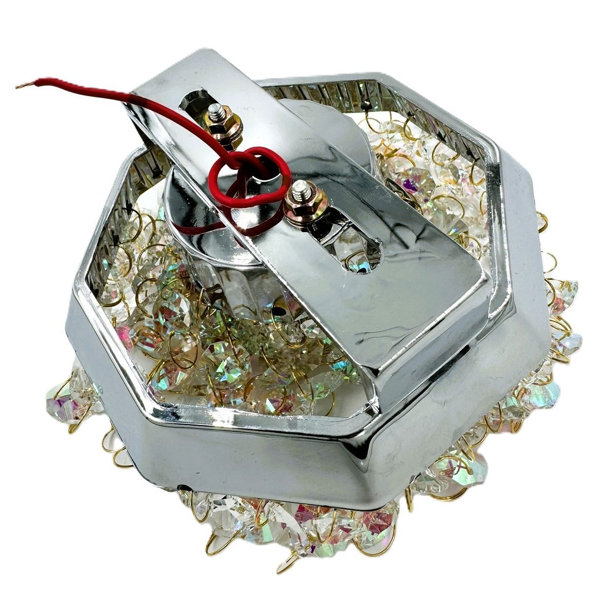 リンゴ型風シャンデリア 12 24V共用 軽トラや乗用車の天吊り用にちょうどいいサイズ♪ 電球色 FFCRYSTALESIA_COM