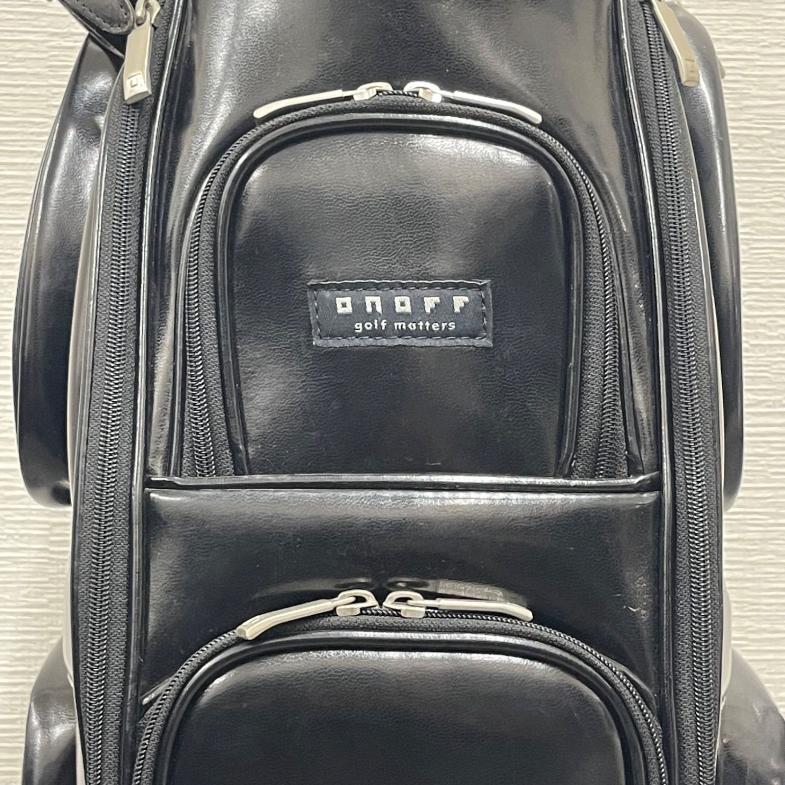 NPA】ONOFF オノフ キャディバッグ ゴルフバッグ エナメル ブラック 黒 