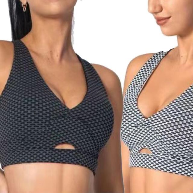 ブラトップ Ｖネックバッククロス メッシュ柄 大人用 選べる2色 練習着 レッスン着 ブラック黒フロスティホワイト白 S/M/L  エイティズチアダンスチアリーディング レディースチアガール フ
