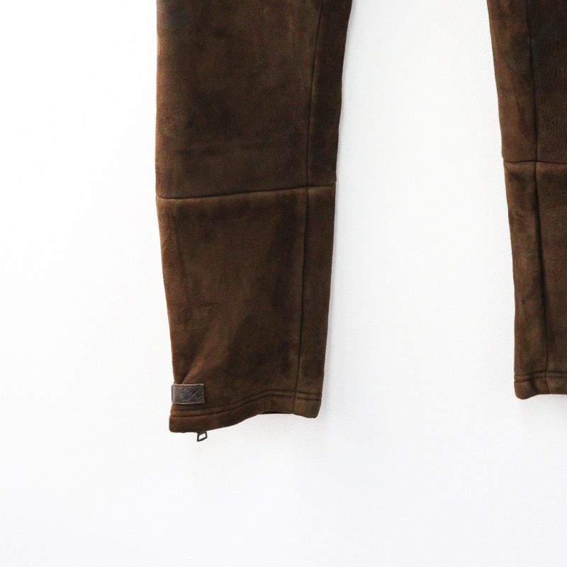 2008-09AW Archives DOLCE&GABBANA Mouton Leather Gimmick Pants 48/Brown ドルチェ&ガッバーナ ムートンパンツ-.【2400014415551】 値下げ】2008-09AW Archives DOLCE&GABBANA Mouton Leather Gimmick